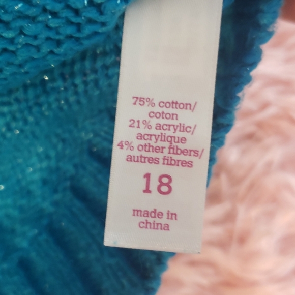 Gorgeous justice blue sparkle sweater sz 18 - Picture 6 of 8